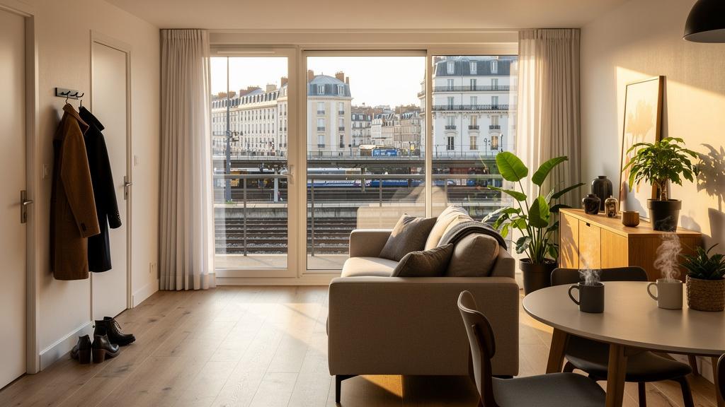 Couple en visite d'appartement dans le quartier gare du Mans