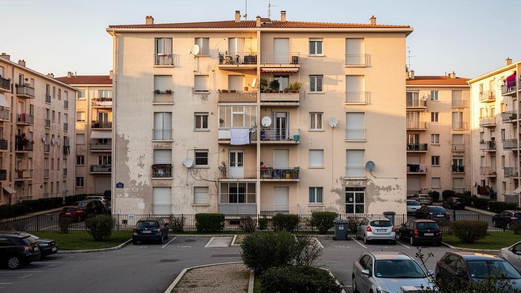 Façades de logements sociaux dans les arrondissements nord de Marseille