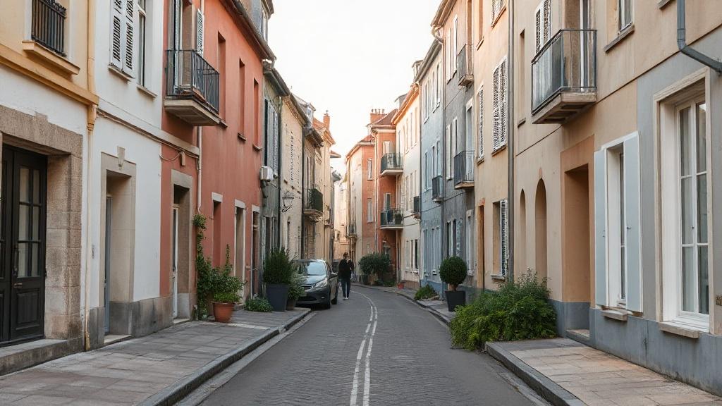 Rue calme dans un quartier résidentiel sécurisé d'Auxerre