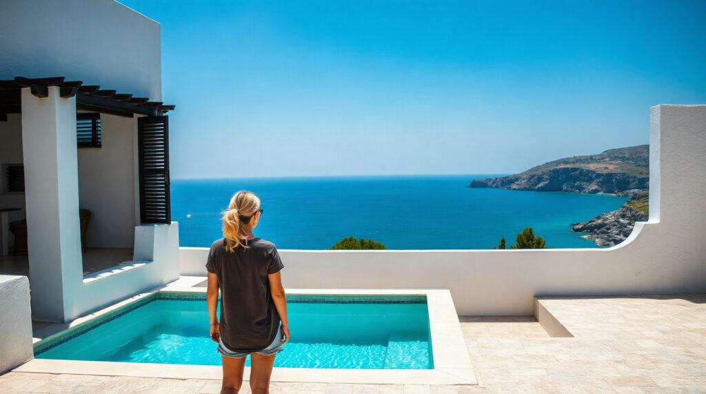 Maison blanche en bord de mer sur la côte espagnole