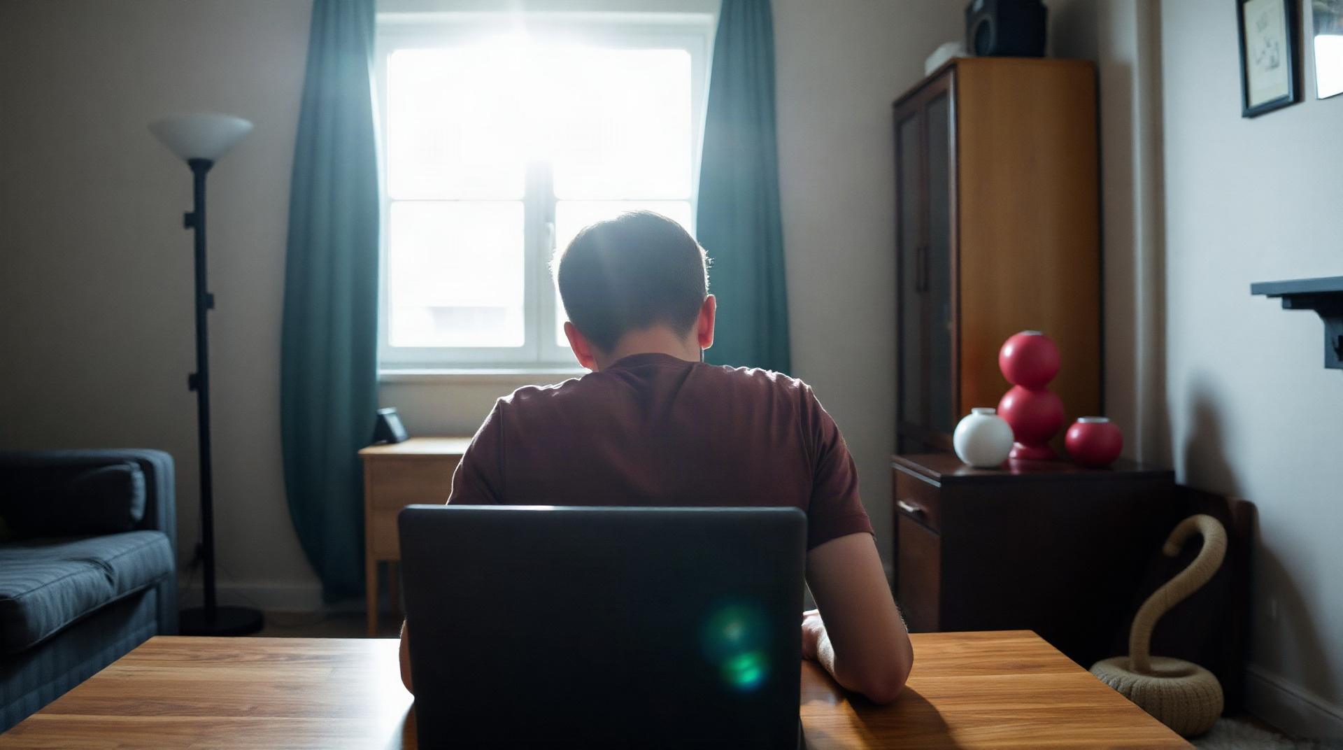 Personne consultant des annonces de logement social sur un ordinateur