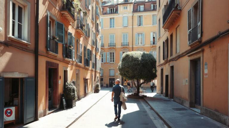 Rue résidentielle calme dans le quartier des Chartreux à Marseille
